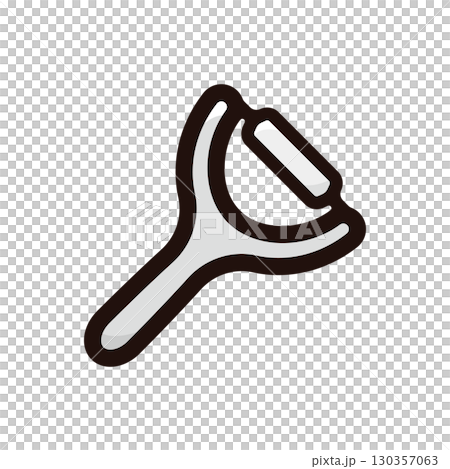 削皮器插圖圖示（烹飪、工具、烹飪材料） 130357063