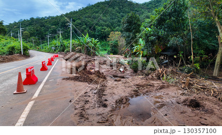 Flood Damage and Erosion Along Mountain Road Flood Damage and Erosion Along Mountain Road 130357100