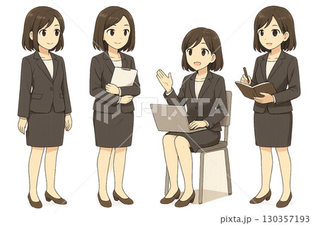 ビジネスウーマンのイラスト 130357193