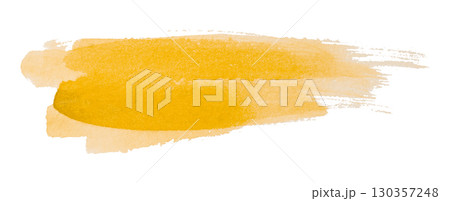 yellow watercolor background. Artistic hand paint. Isolated on transparent background. 130357248
