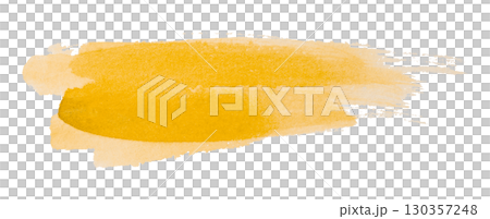 yellow watercolor background. Artistic hand paint. Isolated on transparent background. 130357248
