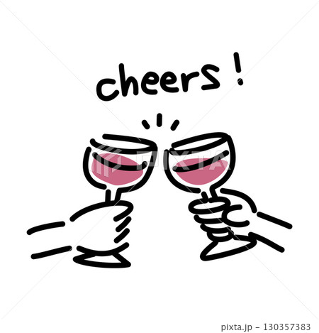 ワインで乾杯するベクターイラスト 130357383