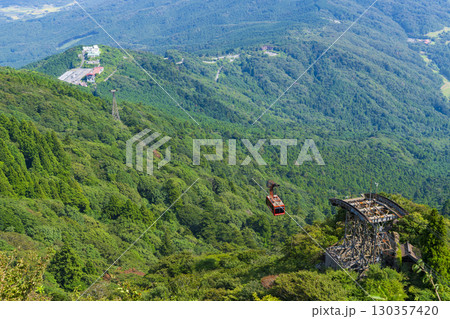 夏の筑波山山頂の展望と筑波山ロープウエイ(女体山) 夏の筑波山山頂の展望と筑波山ロープウエイ(女体山) 130357420