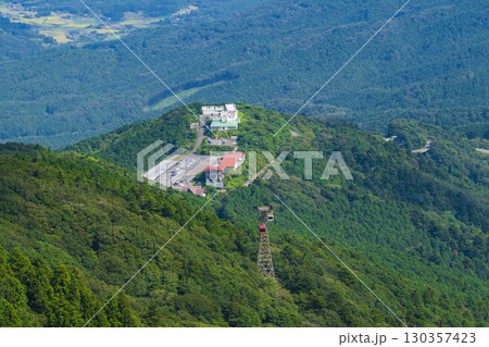 夏の筑波山山頂の展望と筑波山ロープウエイ(女体山) 夏の筑波山山頂の展望と筑波山ロープウエイ(女体山) 130357423