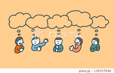 ジェンダーレスな人々 会話しながらそれぞれに考える人々 ジェンダーレスな人々 会話しながらそれぞれに考える人々 130357698