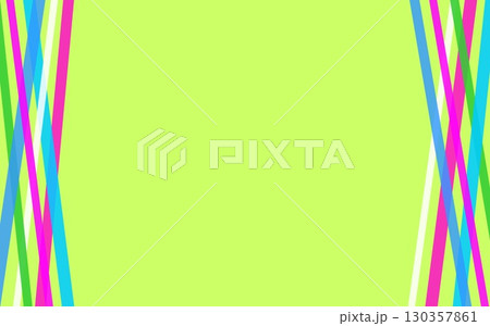 幾何学模様 フレーム カラフル ライン 黄緑色 幾何学模様 フレーム カラフル ライン 黄緑色 130357861