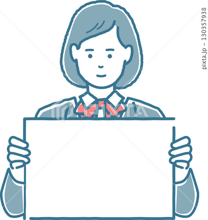 パネルを持っている女子学生 パネルを持っている女子学生 130357938