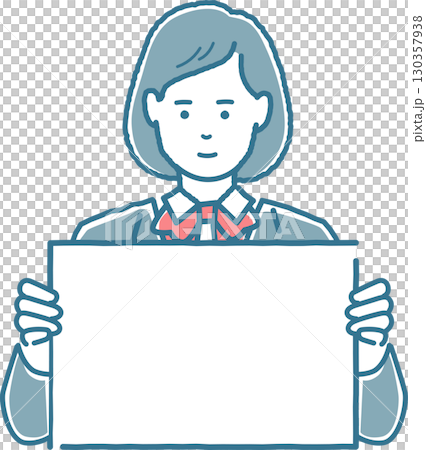 パネルを持っている女子学生 パネルを持っている女子学生 130357938