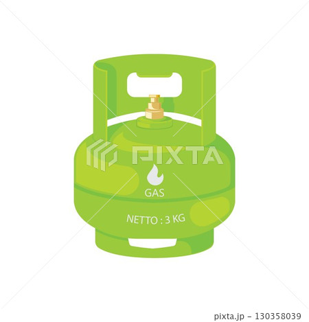3 kg subsidized green gas cylinder for poor Indonesians vector illustration element design 130358039