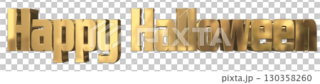 3DCG文字「萬聖節快樂」萬聖節快樂 130358260