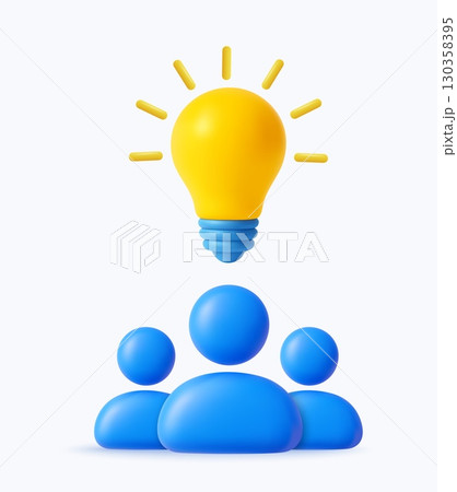 3D Team Collaboration with Creative Idea Concept 3D Team Collaboration with Creative Idea Concept 130358395