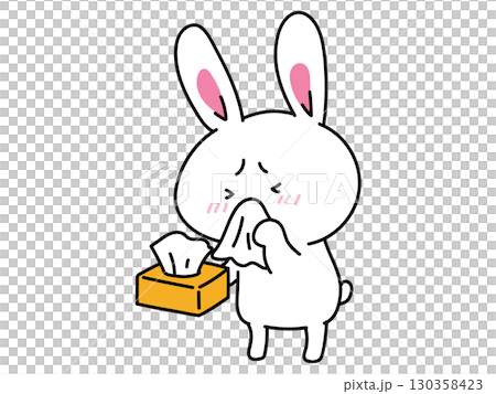 兔子擤鼻涕、吸鼻子、擦鼻子 130358423