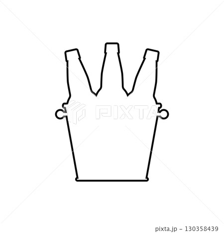 Beer bottles in a bucket. Vector illustration on white background.  130358439