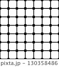 Black and white checkered seamless repeat pattern with crossed squares and lines. Editable vector background. 130358486