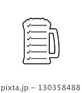 Beer list with glass beer mug. Vector illustration on white background.  130358488