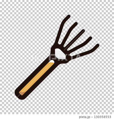 Garden fork illustration icon (field, tools, gardening material) 130358553