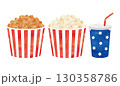 映画館のキャラメルポップコーンとポップコーンとジュース 130358786