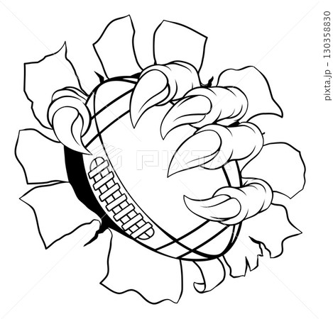 American Football Ball Claw Monster Animal Hand American Football Ball Claw Monster Animal Hand 130358830
