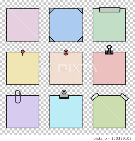 便利貼和記事本插畫素材 130359102