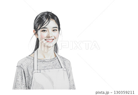 若いカフェ店員 130359211