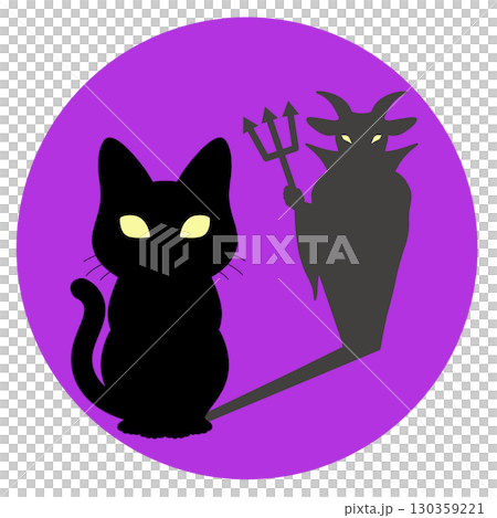 Halloween_Black cat and devil 130359221