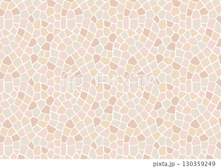 柔らかなベージュ系の石畳風シームレスパターン背景 130359249