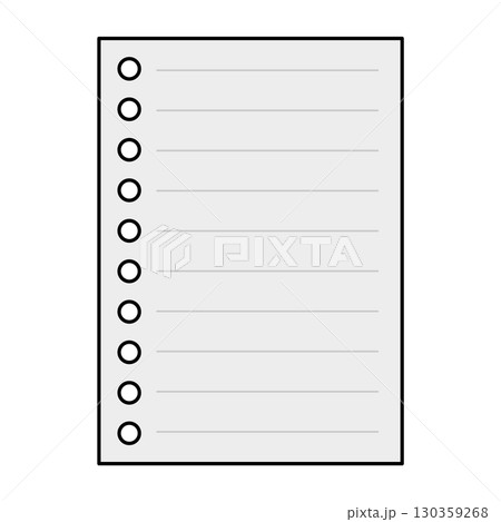 穴あきメモ用紙のイラスト 130359268