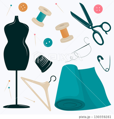 sewing items set 130359281