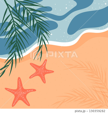 ocean beach illustration 130359282