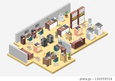 Isometric office room 130359318