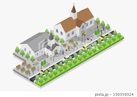 Isometric church 130359324
