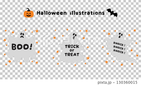 Halloween illustration material. Decoration set 130360015