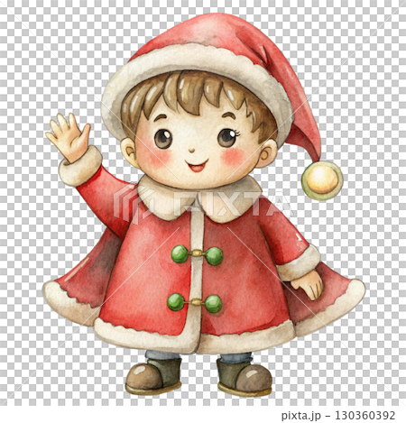 Creepy Christmas Clipart Watercolor white background 130360392