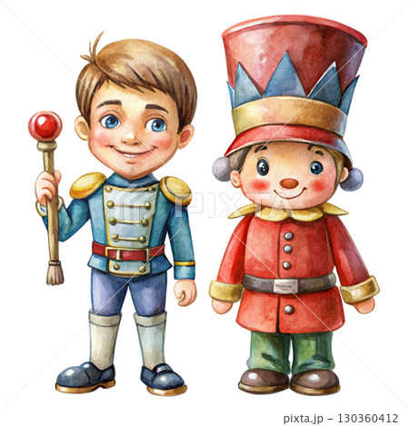 Creepy Christmas Clipart Watercolor white background Creepy Christmas Clipart Watercolor white background 130360412