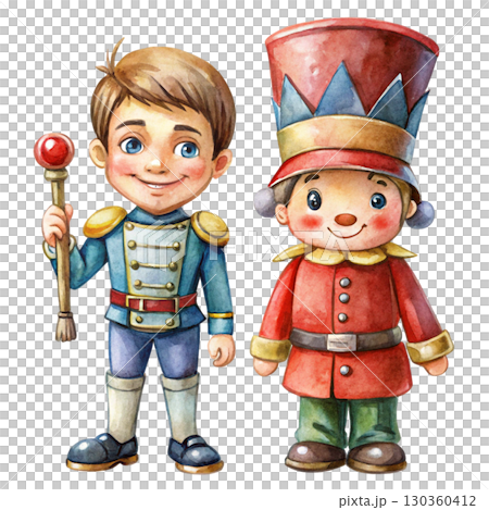 Creepy Christmas Clipart Watercolor white background Creepy Christmas Clipart Watercolor white background 130360412