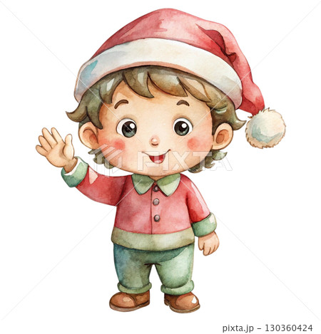 Creepy Christmas Clipart Watercolor white background 130360424