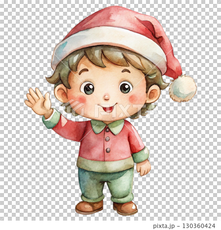 Creepy Christmas Clipart Watercolor white background 130360424