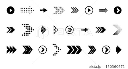 Swipe scroll and slide arrow icons vector collection for button navigation with right left up down movement pixel and line direction symbols for hand and finger control 130360671