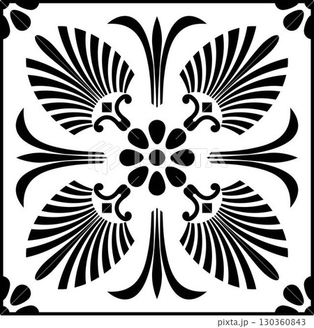 Vector monochrome square ornament of ancient Greece. Classic tile pattern of the Roman Empire. Patterns of Greece and ancient Rome. Typical egyptian, assyrian and greek motives Vector monochrome square ornament of ancient Greece. Classic tile pattern of the Roman Empire. Patterns of Greece and ancient Rome. Typical egyptian, assyrian and greek motives 130360843