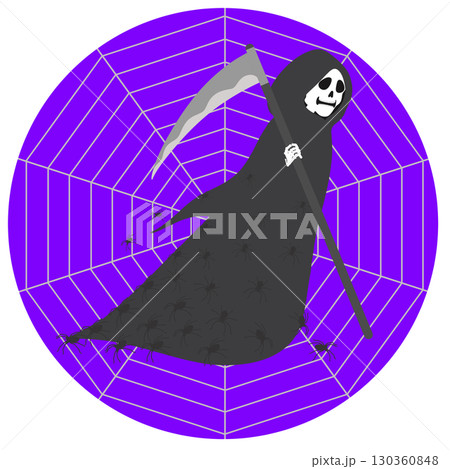 ハロウィン_死神と蜘蛛 130360848