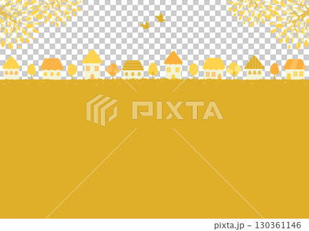簡單的秋季街道景觀插圖 130361146
