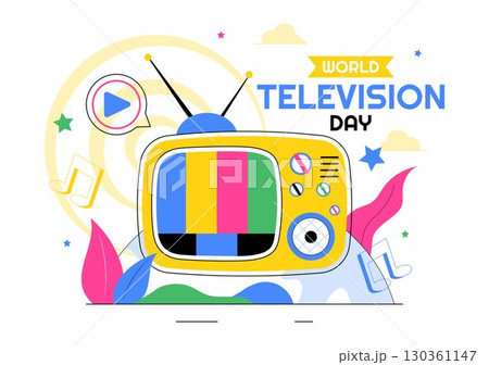 World Television Day Vector Illustration on November 21, Featuring TV, Signal, and Global Broadcasting Concepts in a Flat Style Cartoon Background World Television Day Vector Illustration on November 21, Featuring TV, Signal, and Global Broadcasting Concepts in a Flat Style Cartoon Background 130361147