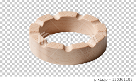 Round natural wood ornament with unique carved details for handmade accessory 130361195