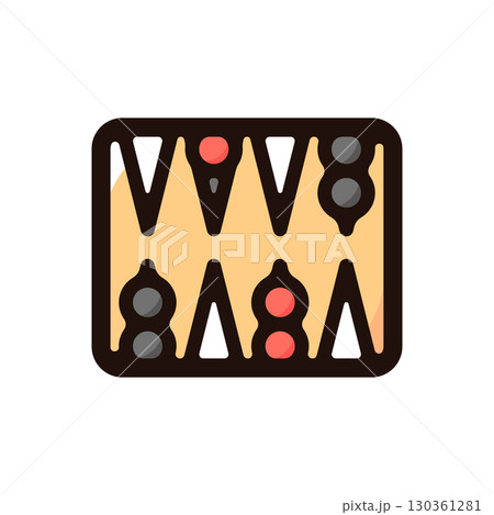 バックギャモンのイラストアイコン（エンターテイメント・娯楽・ギャンブル素材） 130361281