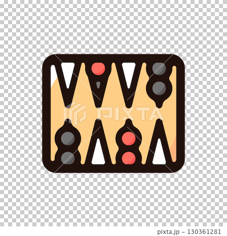 バックギャモンのイラストアイコン（エンターテイメント・娯楽・ギャンブル素材） 130361281