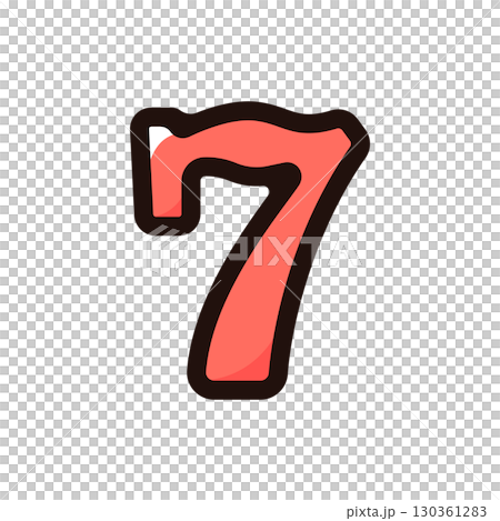 Lucky seven, seven illustration icon (entertainment, leisure, gambling material) 130361283