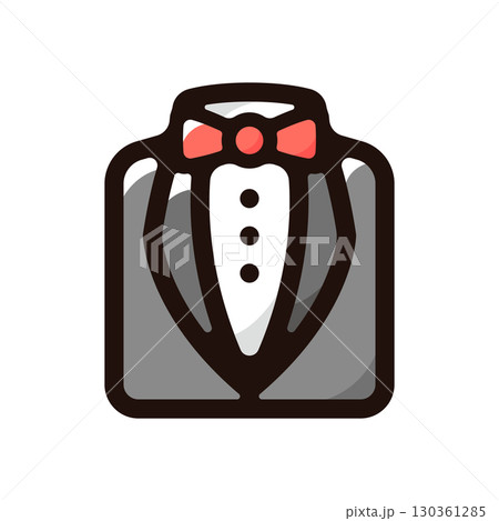 タキシードのイラストアイコン（エンターテイメント・娯楽・ギャンブル素材） 130361285