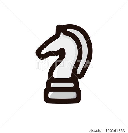 チェスのイラストアイコン（エンターテイメント・娯楽・ギャンブル素材） 130361288
