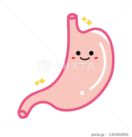 人の臓器キャラクター　健康な胃 130362691