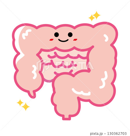 人の臓器キャラクター　健康な腸 130362703